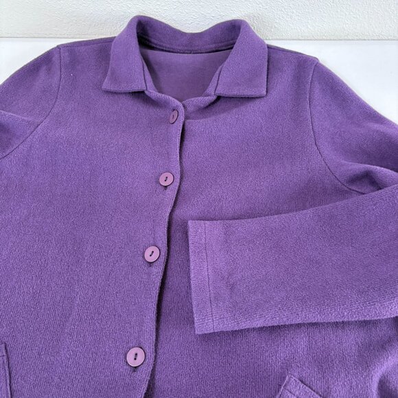 FH Clothing Co Button Front Shirt Shacket Size M Purple Cotton Pockets USA - Picture 10 of 13